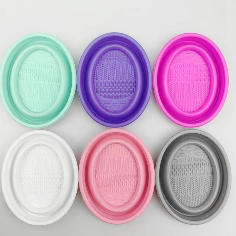 Home Improvement Tools - Folding Powder Puff Cleaning Bowl Eyeshadow