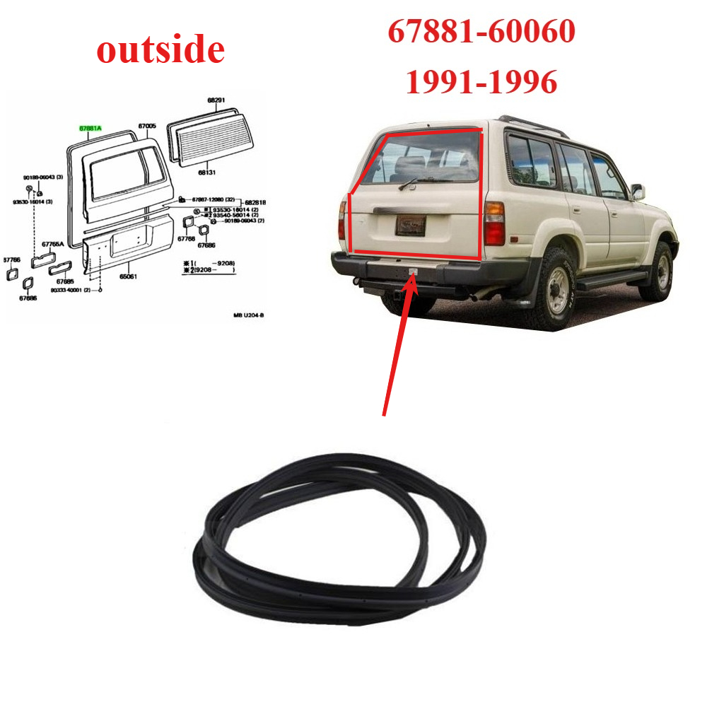 Door Weather Strip - Tail Door Rubber for Toyota Land