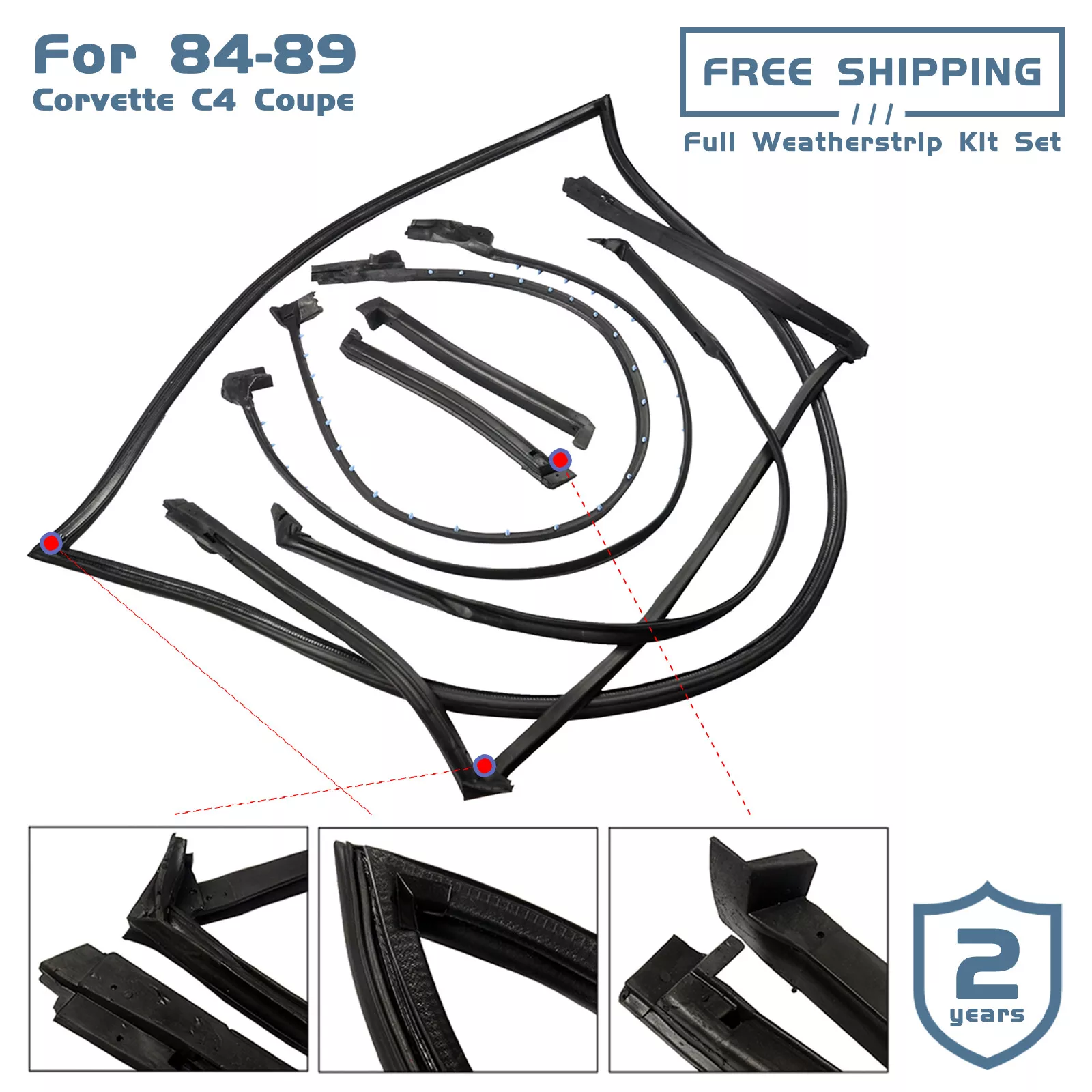 AP02 For Chevy Corvette C4 Cou - Door Weather Strip 评论和价格