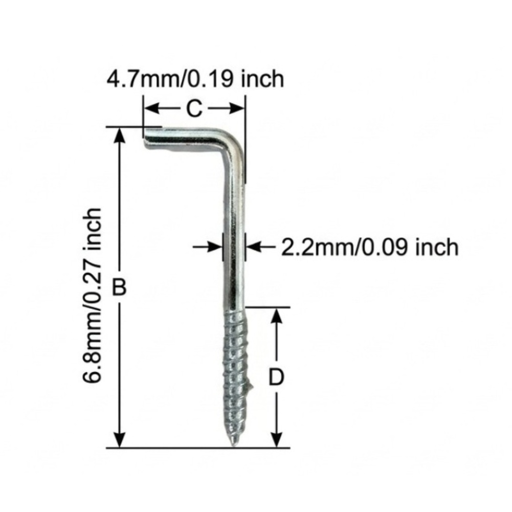L Shaped Screw Hooks 100 pcs f - Home Improvement Retailers 评论和价格